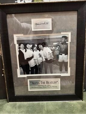 Framed 'Ali vs. The Beatles' Signed Photo Display